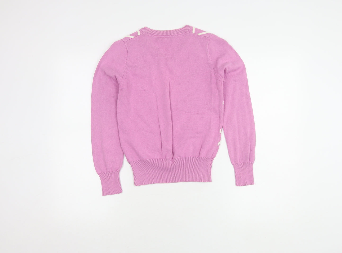 Glenmuir Women's Pink XS Argyle Pullover Jumper