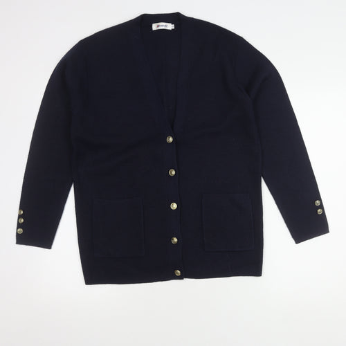 Damart Women's Blue Cardigan, Size 12, V-Neck Knit