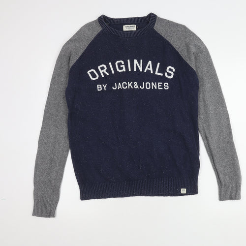 Jack & Jones Men's Blue M Logo Pullover Jumper