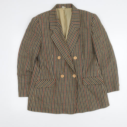 C&A Women's Multicoloured Houndstooth Blazer Size 10