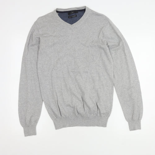 Jeff Banks Men's Grey Cotton Cashmere Pullover Jumper S