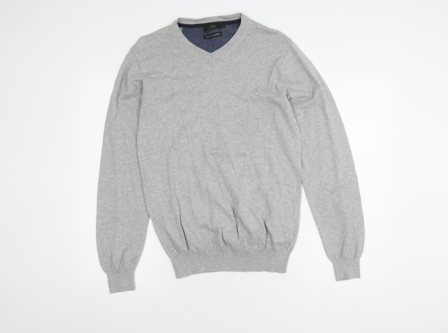 Jeff Banks Men's Grey Cotton Cashmere Pullover Jumper S