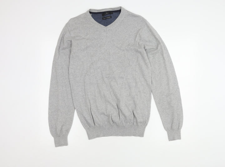 Jeff Banks Men's Grey Cotton Cashmere Pullover Jumper S