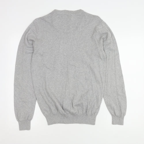 Jeff Banks Men's Grey Cotton Cashmere Pullover Jumper S