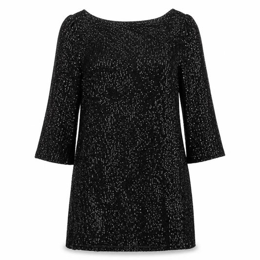 Front view of River Island Black Sequined Women's Dress, size 18