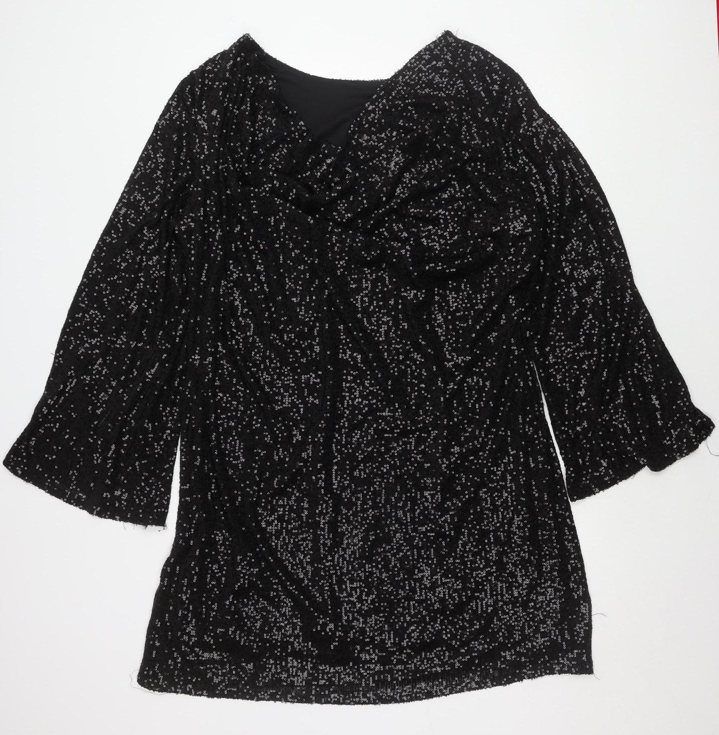River Island Black Sequined Women's Dress Size 18
