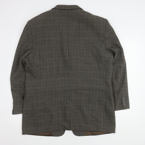 Zignone Men's Brown Check Blazer Jacket Size 44R
