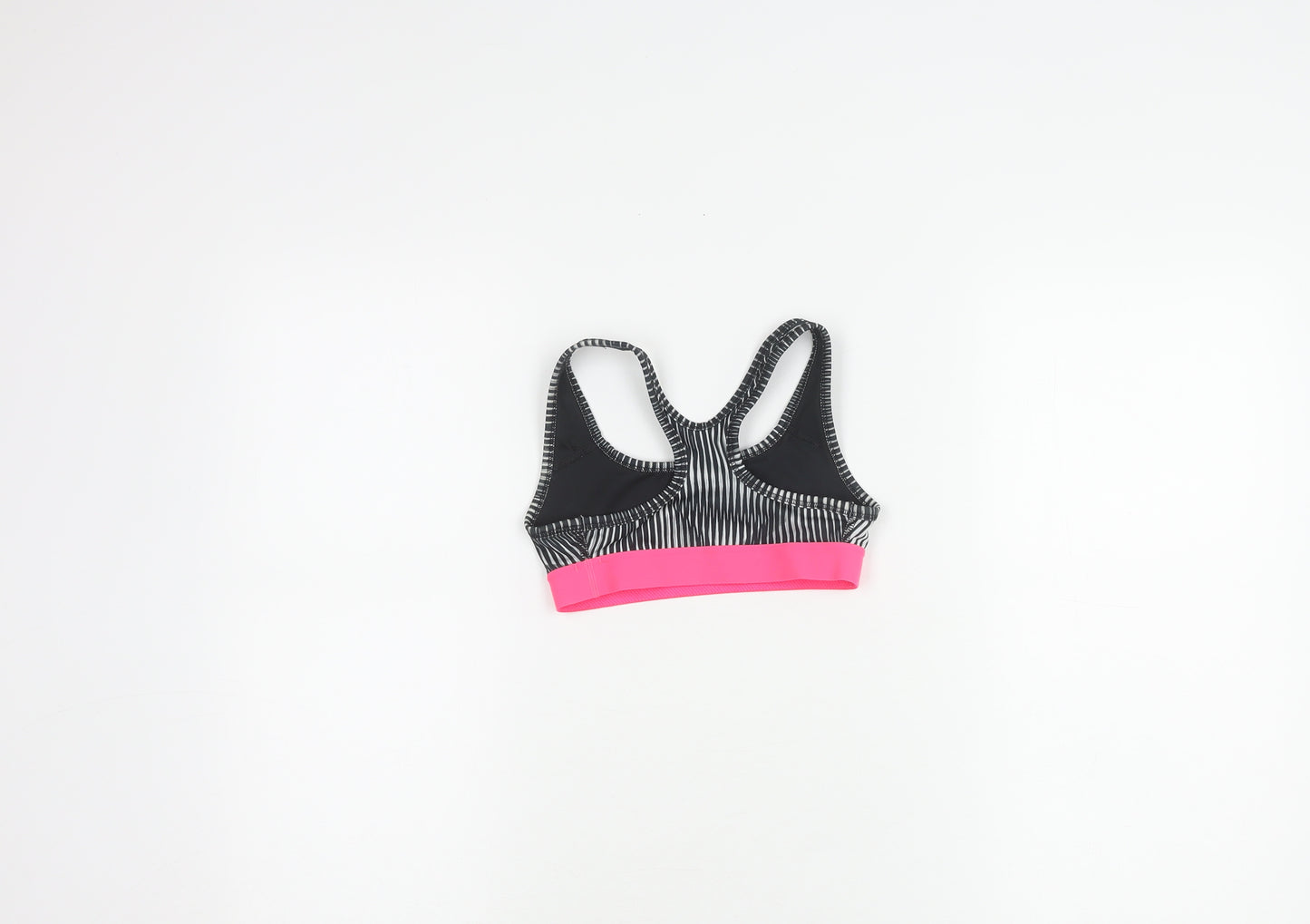 Nike Girls Black Pink Striped Dri-Fit Sports Tank Top XS