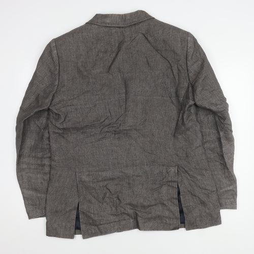 Nigel Hall Men's Grey Linen Blazer, Size 44, Regular Fit