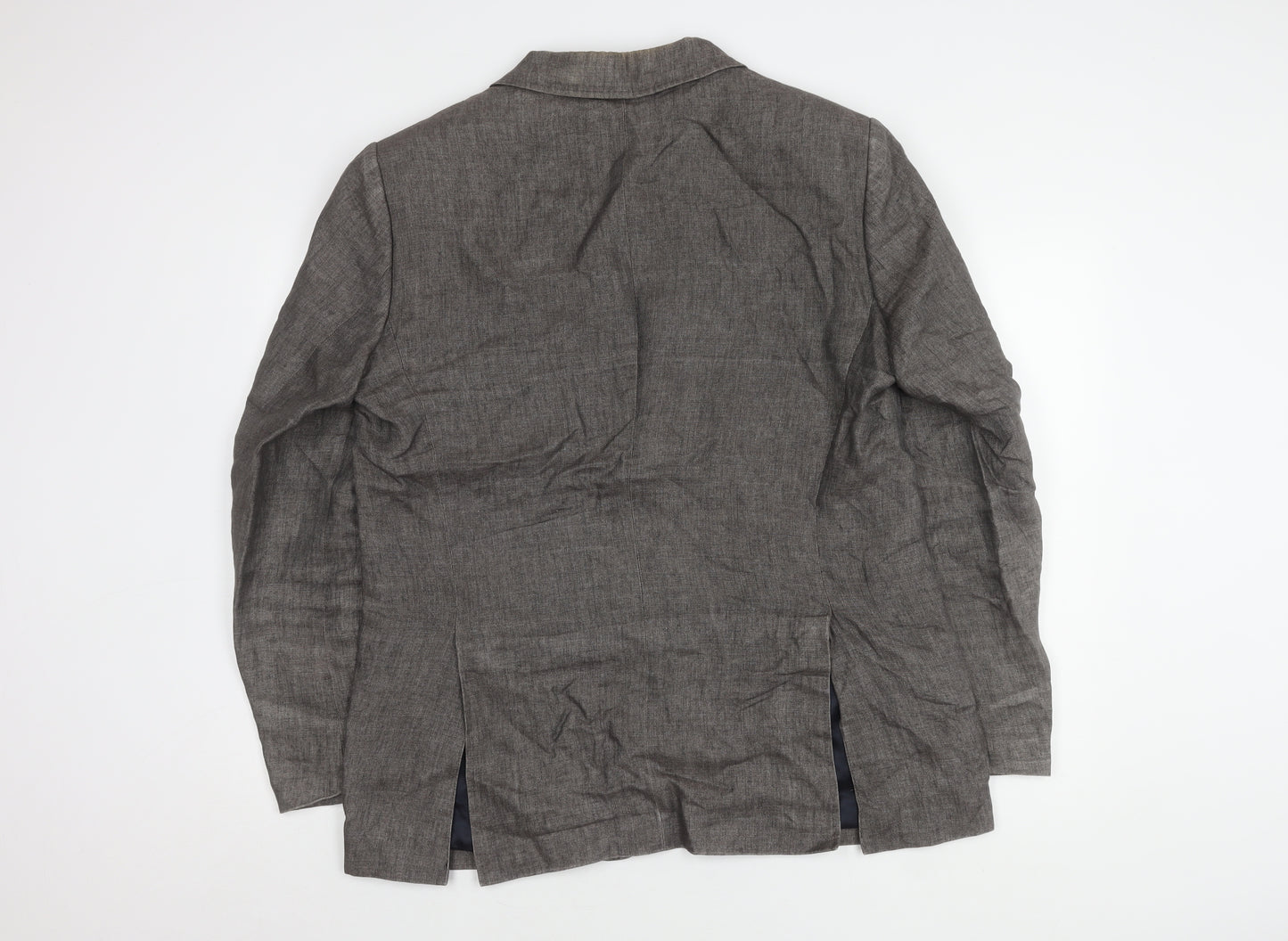 Nigel Hall Men's Grey Linen Blazer, Size 44, Regular Fit