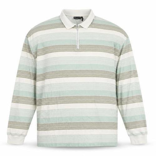 ASOS Men's XL White Striped Long Sleeve Polo Shirt