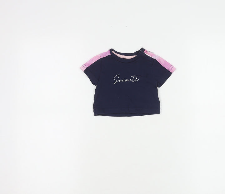 Sonneti Unisex Baby Blue & Pink T-Shirt 6-9 Months