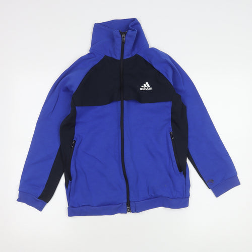 Adidas Boys Blue Track Jacket 11-12 Years with Full Zip