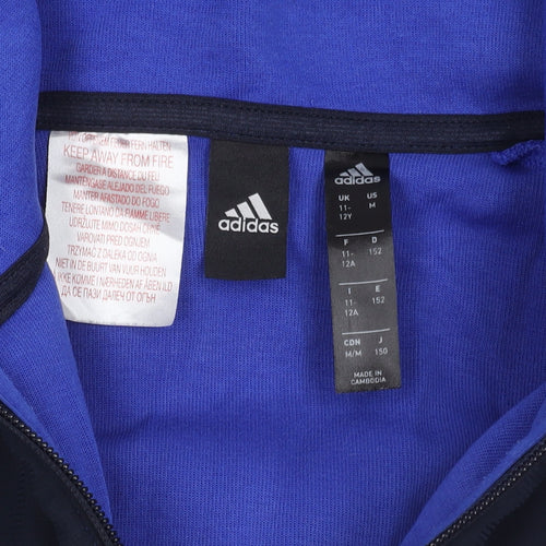 Adidas Boys Blue Track Jacket 11-12 Years with Full Zip