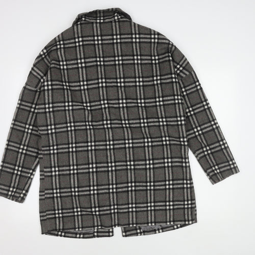 Stella Morgan Women's Grey Plaid Overcoat, Size 12