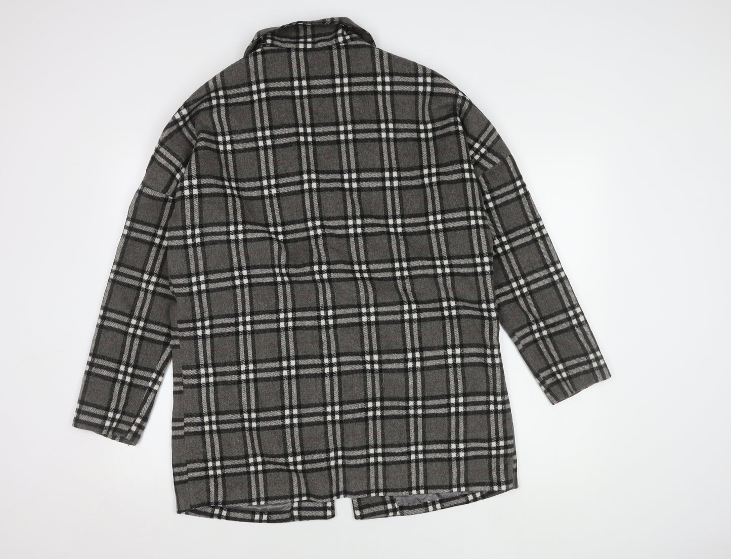 Stella Morgan Women's Grey Plaid Overcoat, Size 12