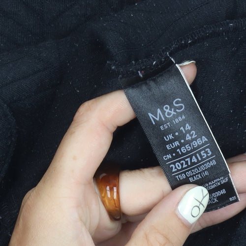 Marks & Spencer Women's Black Zip Jacket, Size 14, Excellent