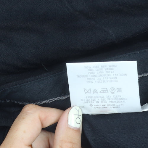 Marks and Spencer Men's Black Wool Dress Trousers