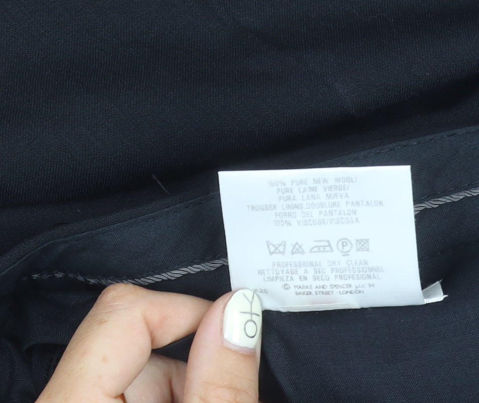 Marks and Spencer Men's Black Wool Dress Trousers