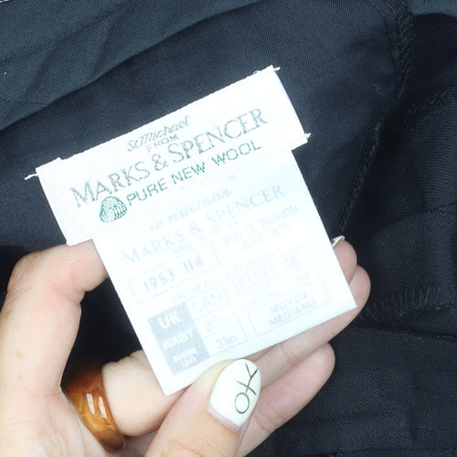 Marks and Spencer Men's Black Wool Dress Trousers