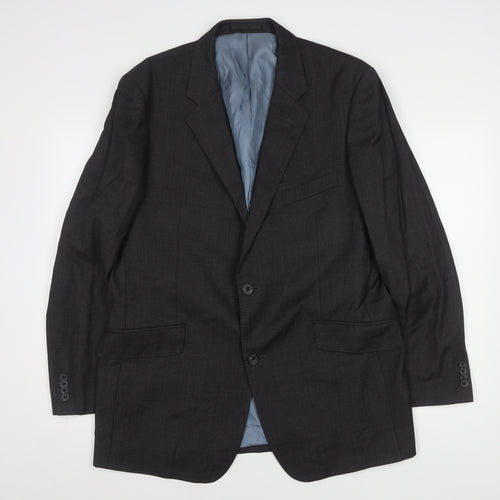 T.M. Lewin Men's Black Wool Blazer - Size 44, Business Style