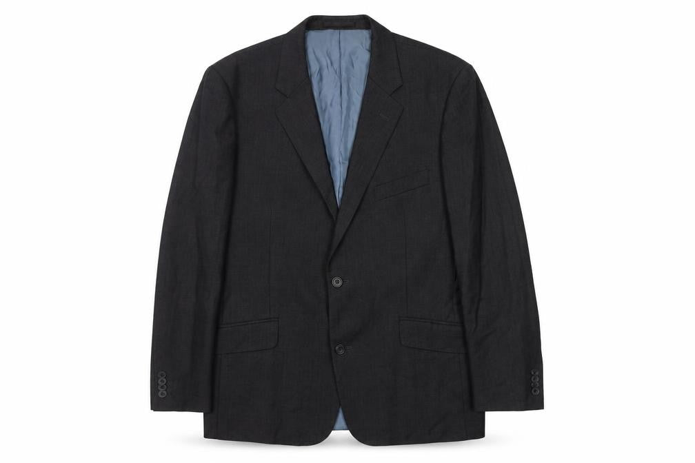 Front view of T.M. Lewin Men's Black Wool Blazer -, size 44, Business Style