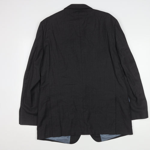 T.M. Lewin Men's Black Wool Blazer - Size 44, Business Style
