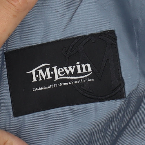 T.M. Lewin Men's Black Wool Blazer - Size 44, Business Style