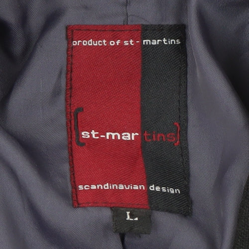 st-martins Men's Black Blazer, L, Formal Jacket