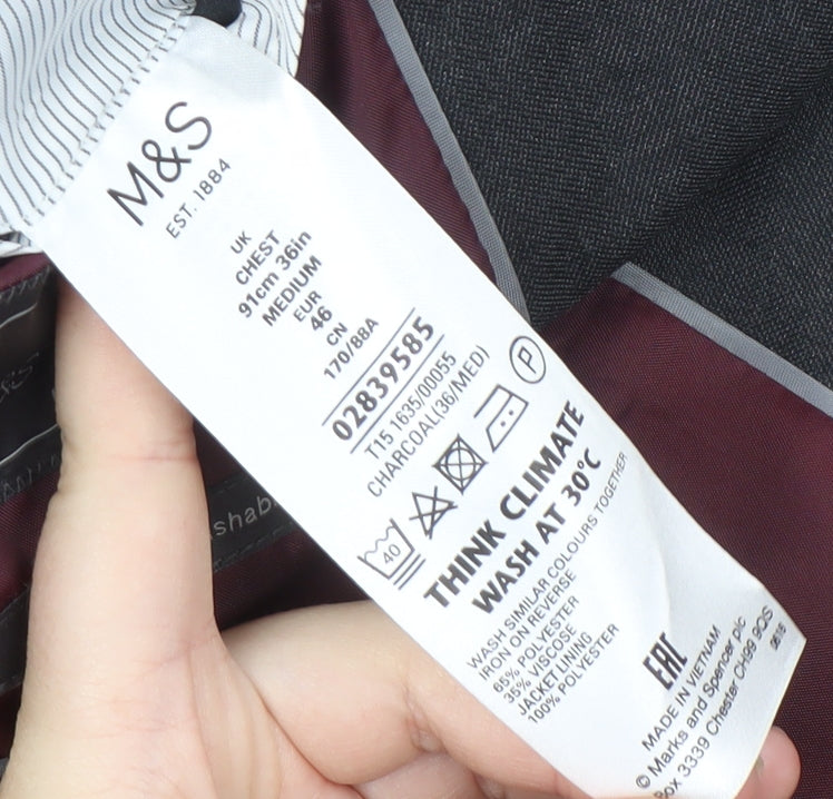 Marks and Spencer Men's Charcoal Blazer 36R