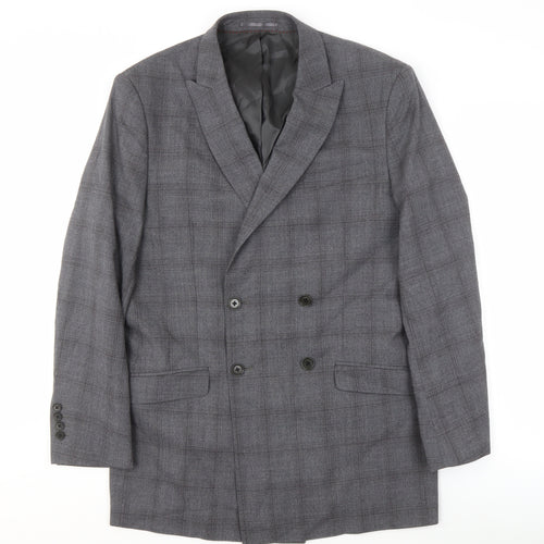 Hawes & Curtis Men's Grey Check Blazer, Size 42, Extra-Slim Fit