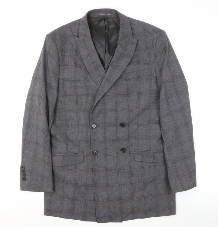 Hawes & Curtis Men's Grey Check Blazer, Size 42, Extra-Slim Fit