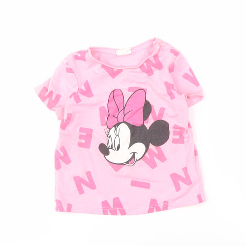 Disney Girls Pink Minnie Mouse T-Shirt 12 Months