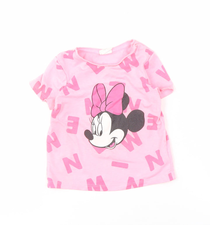 Disney Girls Pink Minnie Mouse T-Shirt 12 Months