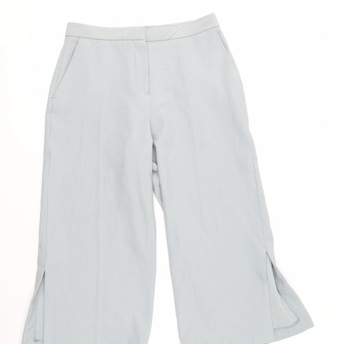 Zara Women's Blue Cropped Trousers - Medium