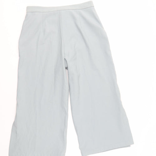 Zara Women's Blue Cropped Trousers - Medium