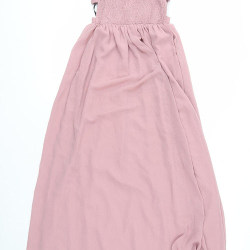 Little Mistress Women's Pink Long A-Line Dress Size 8