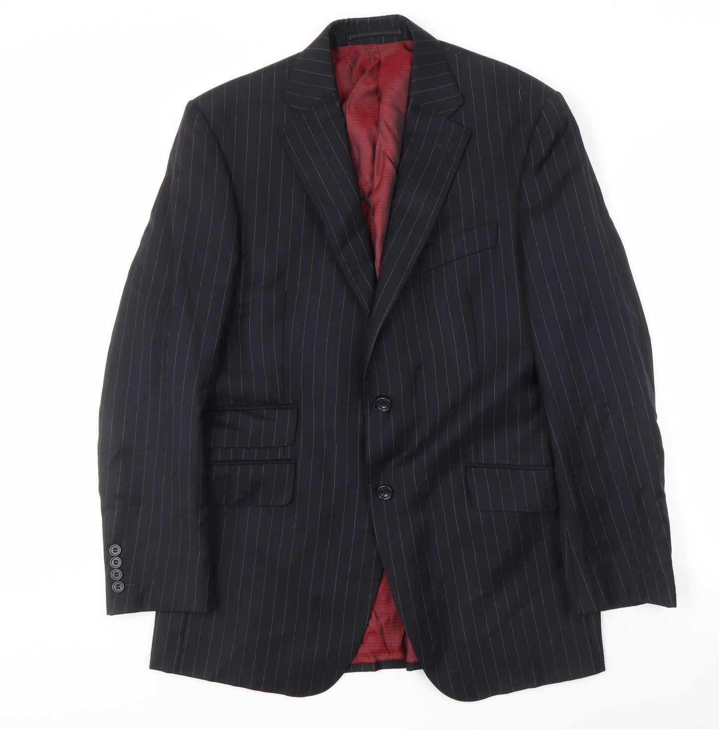 Marks and Spencer Men's Blue Striped Blazer 38R