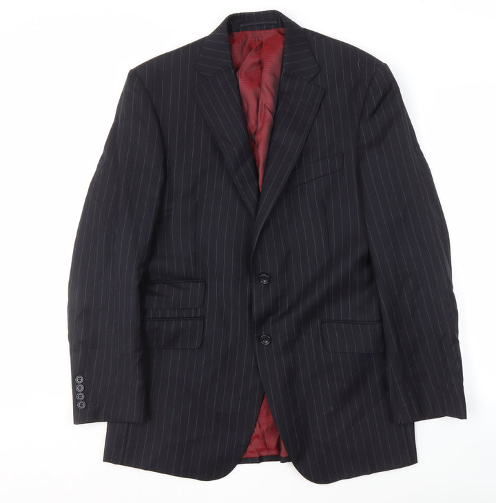Marks and Spencer Men's Blue Striped Blazer 38R