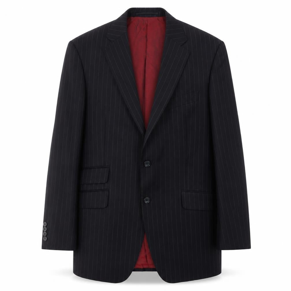 Front view of Marks & Spencer Men's Blue Striped Blazer 38R