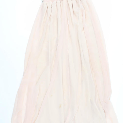 AX Paris Women's Pink A-Line Long Dress, Size 10