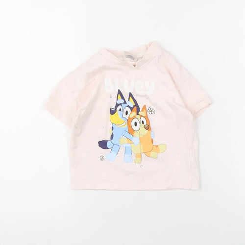 Bluey Girls Pink Graphic T-Shirt Size 2-3 Years