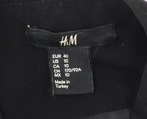 H&M Women's Black Mid-Length Jacket Size 12