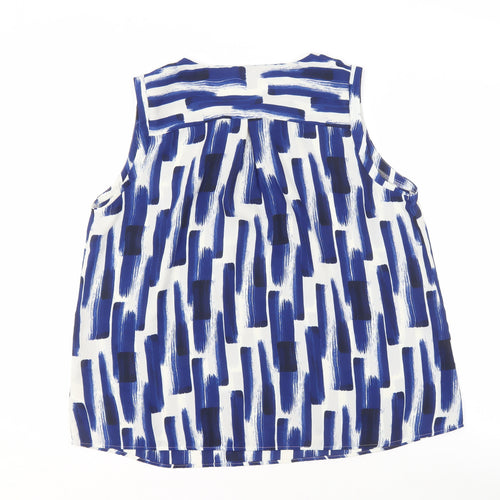 Marks and Spencer Women's Blue Geometric Blouse