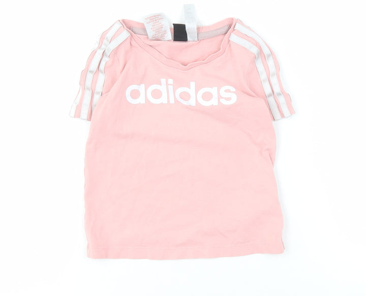 Adidas Girls Pink T-Shirt, 4-5 Years, Short Sleeve, Breathable