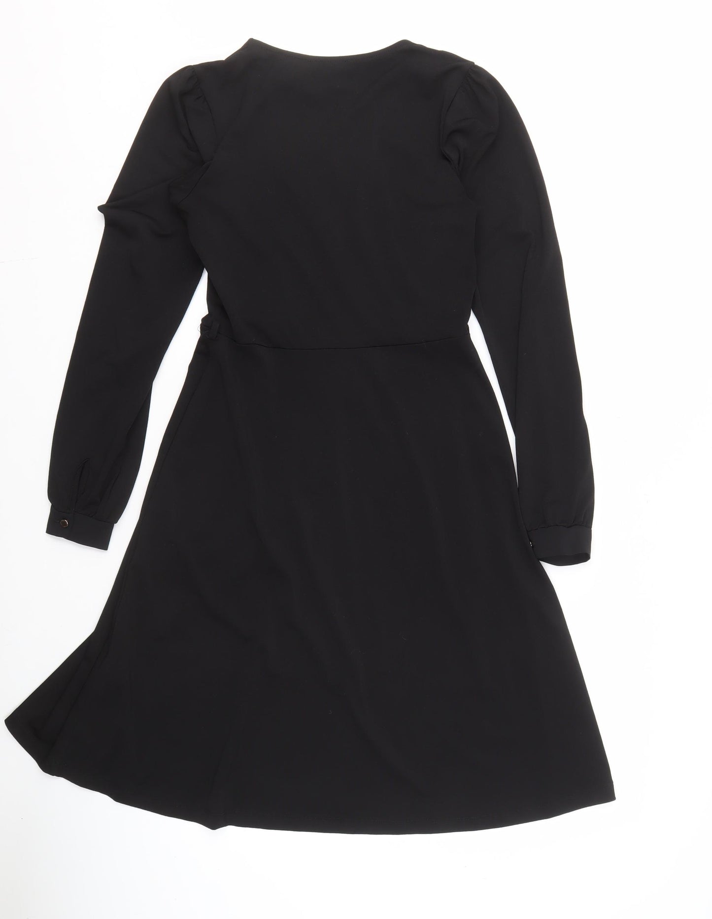Warehouse Women's Black Knee Length V-Neck Dress