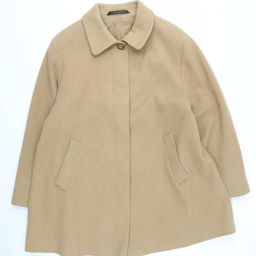 Marks and Spencer Women's Beige Wool Overcoat Size 18
