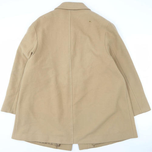 Marks and Spencer Women's Beige Wool Overcoat Size 18