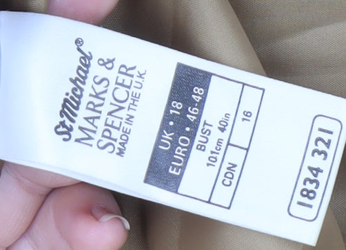 Marks and Spencer Women's Beige Wool Overcoat Size 18