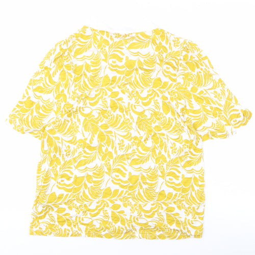 Marks and Spencer Women's Yellow V-Neck Bow Top Size 16